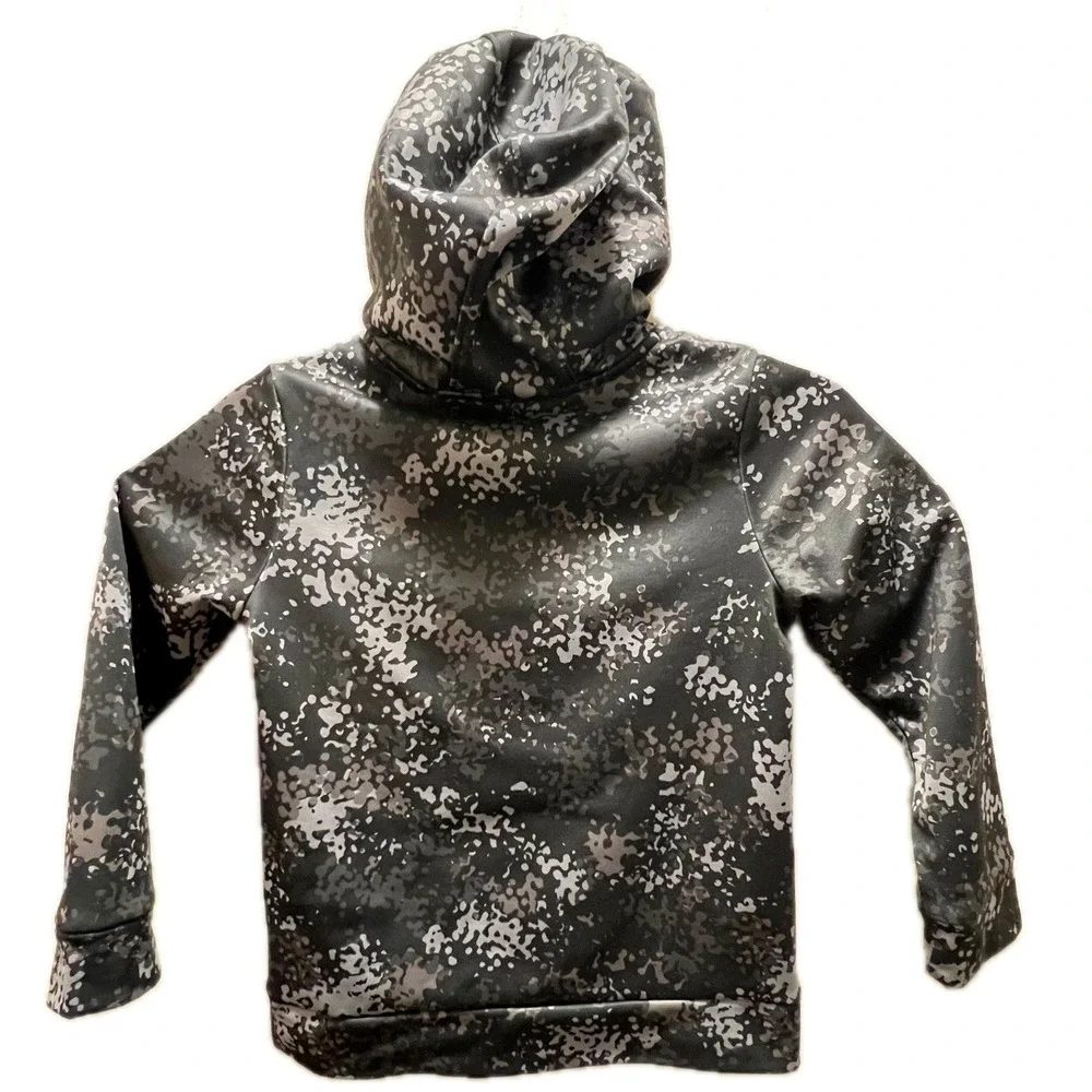 Kids Under Armour Small Grey Hoodie Digital Camo Polyester Pullover Logo